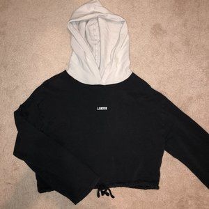 Zara Black Cropped Hoodie